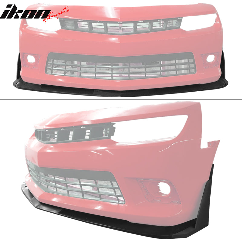 Fits 14-15 Chevrolet Camaro SS Front Bumper Lip+Winglets 1LE Style PU Unpainted