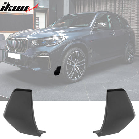 IKON MOTORSPORTS, 4PCS Front + Rear Bumper Aprons Splitter Compatible With 2019-2023 BMW G05 X5 M Sport, Front Rear Bumper Lip Side Aprons Splitter ABS MP Style Gloss Black, 2020