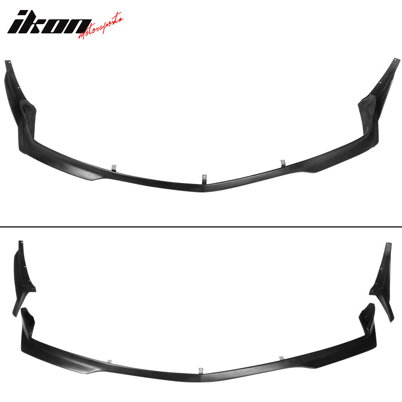 IKON MOTORSPORTS, 2PCS Front Bumper Lip Splitter Winglet  + Front Bumper Lip Compatible With 2011-2014 Dodge Charger, Front Bumper Lip Bodykit Splitter Protector PU Unpainted Black RA Style, 2012 2013