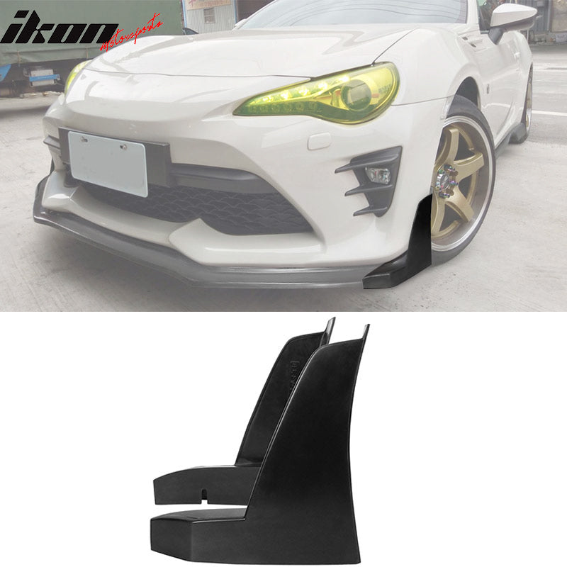 Fits 17-20 Toyota 86 Front Bumper Lip + 2PCS Front Splitter Winglets CS Style PU