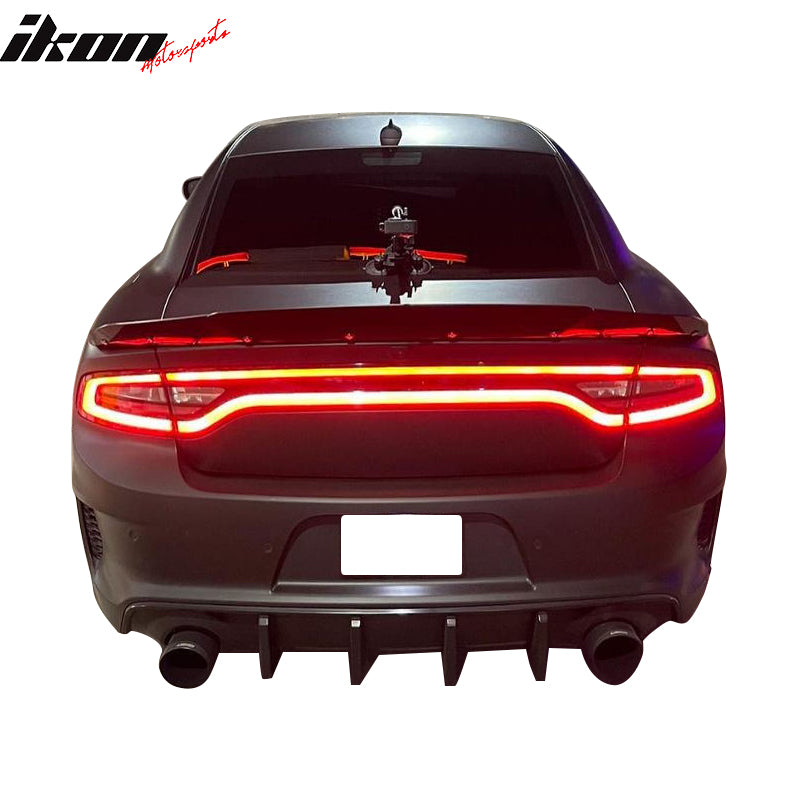 Fits 15-23 Charger Rear Bumper Conversion w/ Matte Black Rear Diffuser Lip PP