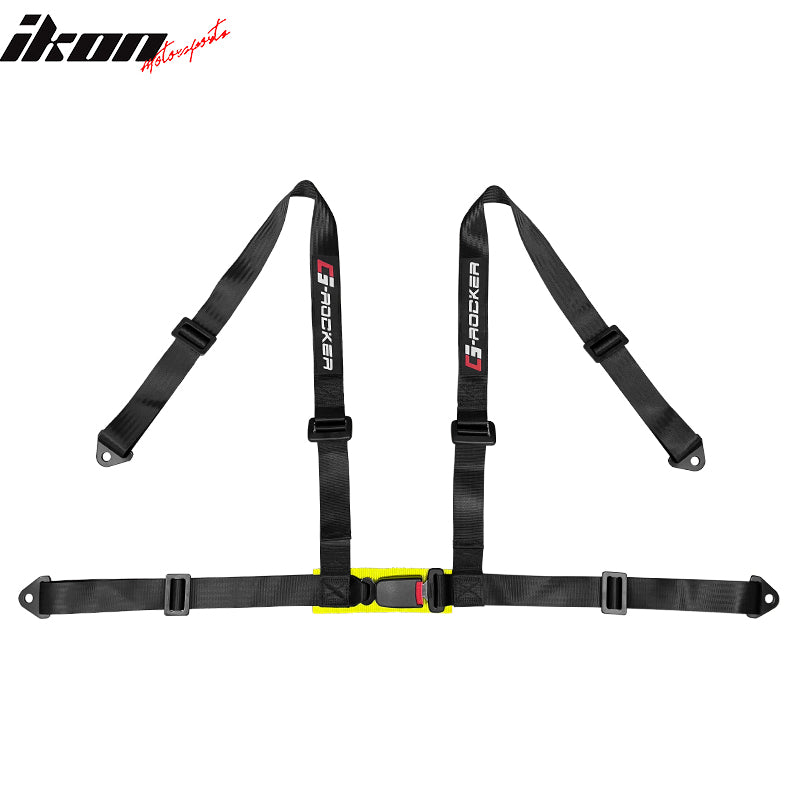 Universal 2PC Reclinable Racing Seat Dual Slider Belt Black PU Carbon Leather