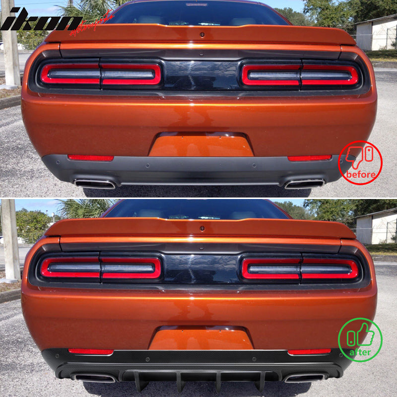 Fits 15-23 Dodge Challenger Rear Bumper Lip Diffuser Fin PP