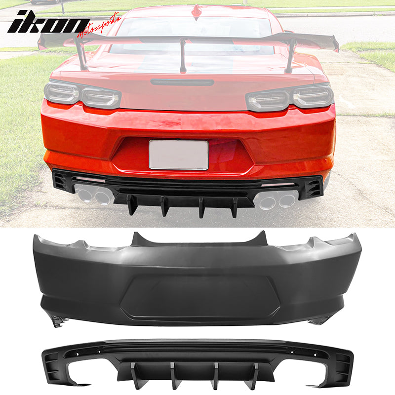 2019-2024 Chevy Camaro OE Style Rear Bumper Cover with IKON Style Lip