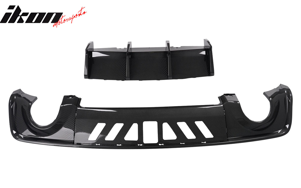 Fits 20-23 Charger Widebody IKON V3 Style Carbon Fiber Print Rear Diffuser 2PCS