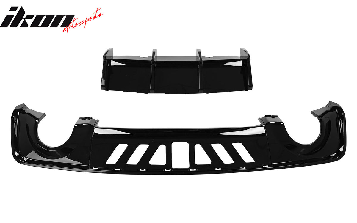 Fits 20-23 Dodge Charger Widebody IKON V3 Style Gloss Black Rear Diffuser 2PCS