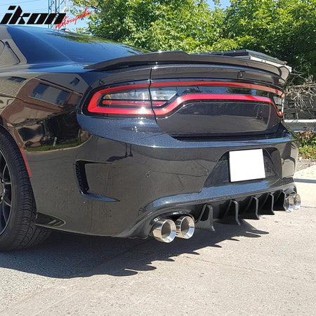 Fits 15-23 Dodge Charger Quad Exhaust Rear Bumper Diffuser 2PCS