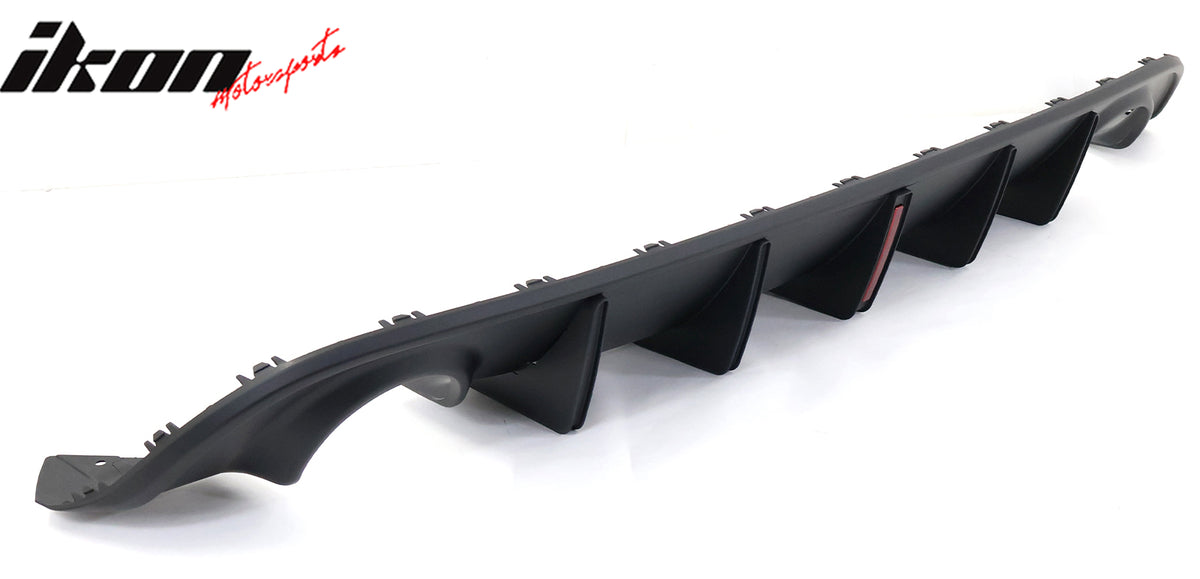 Fits 15-23 Dodge Charger IKON V3 Style Rear Diffuser w/ LED Light Matte Black PP