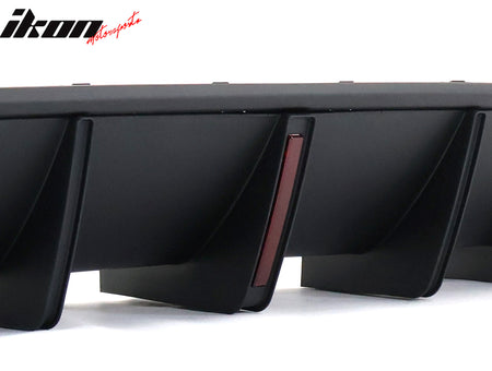 Fits 15-23 Dodge Charger IKON V3 Style Rear Diffuser w/ LED Light Matte Black PP