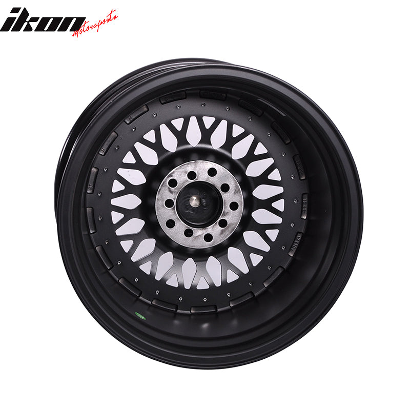 (2) 17X8.5 +25 5X100 / 5X114.3 Step Lip Deep Dish Mesh Wheels Rim (Acura Chevy)