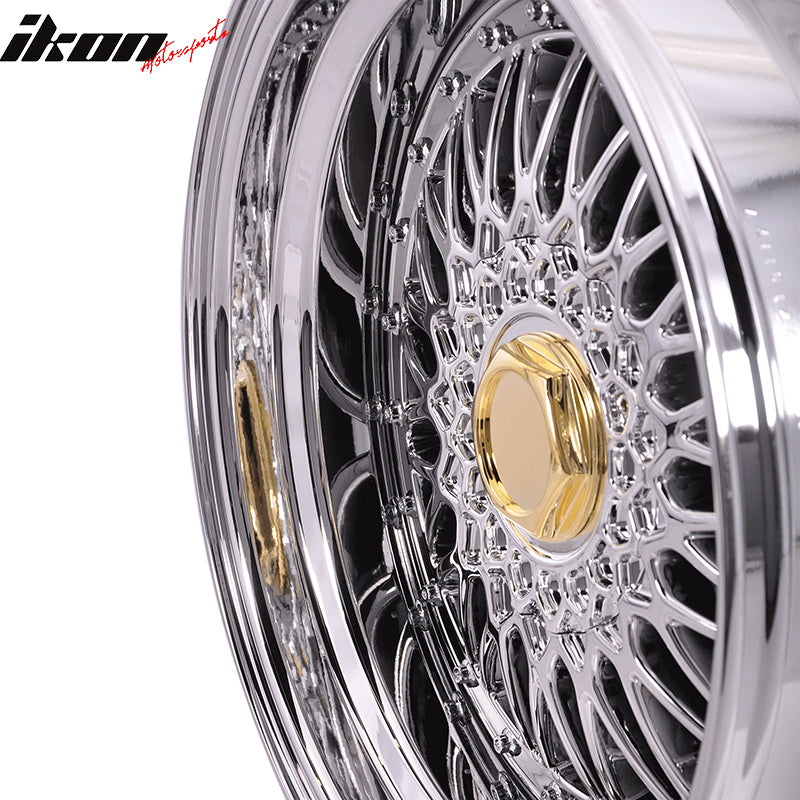 (2) 17X10 +25 5X100 / 5X114.3 Step Lip Deep Dish Mesh Wheels Rim (Acura Dodge)