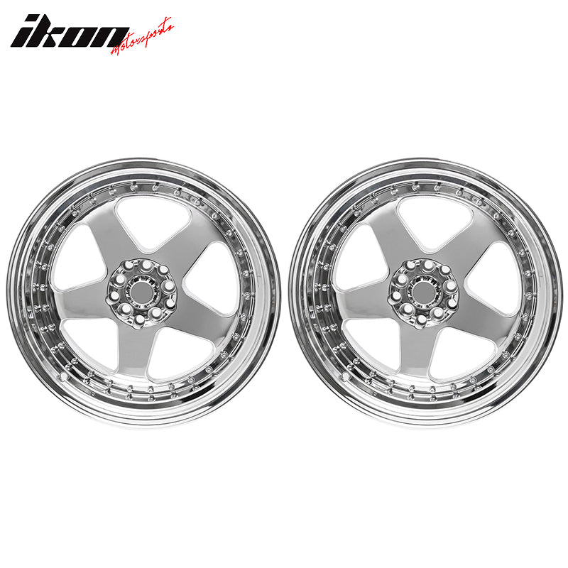 (2) 18X10 +30 5X100 / 5X114.3 Step Lip 5 Spoke Wheels Rim Accessories