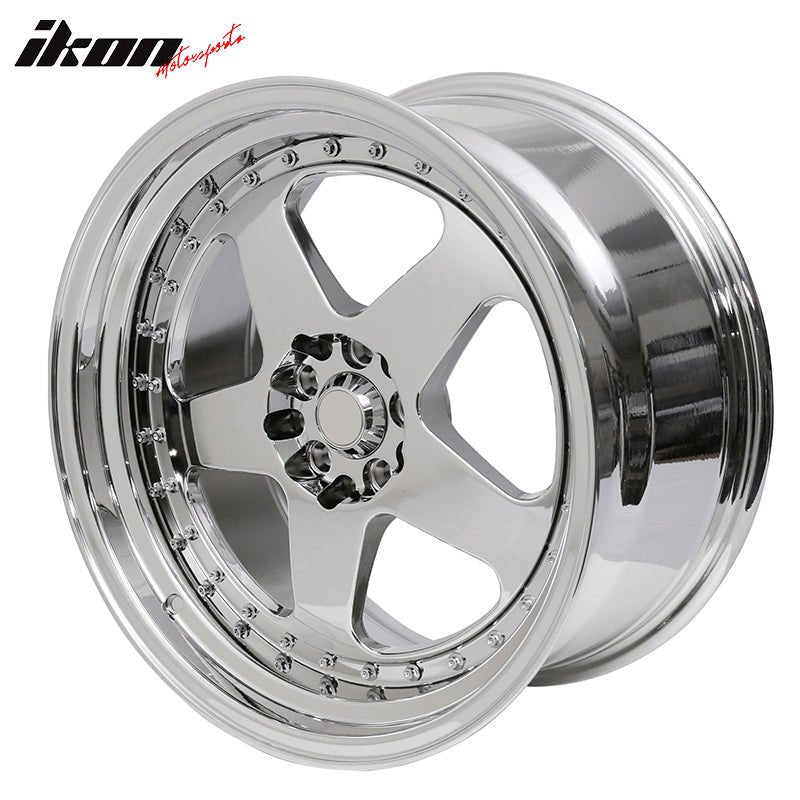 (2) 18X10 +30 5X100 / 5X114.3 Step Lip 5 Spoke Wheels Rim Kit Replacement