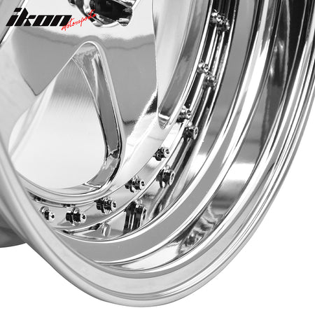 (2) 18X10 +30 5X100 / 5X114.3 Step Lip 5 Spoke Wheels Rim Kit Replacement