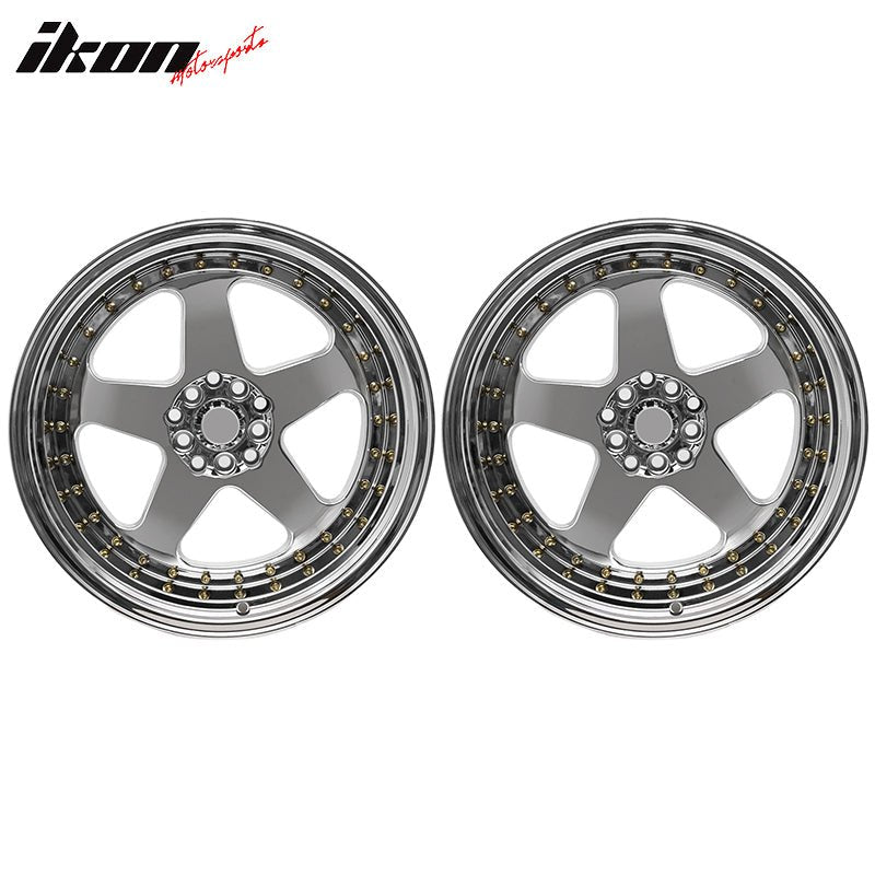 (2) 18X10 +30 5X100 / 5X114.3 Step Lip 5 Spoke Wheels Rim Replacement