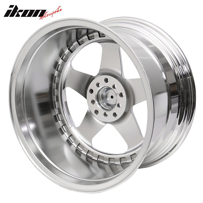 (4) 18X10 +30 5X100 / 5X114.3 Step Lip 5 Spoke Wheels Rim Kit Replacement