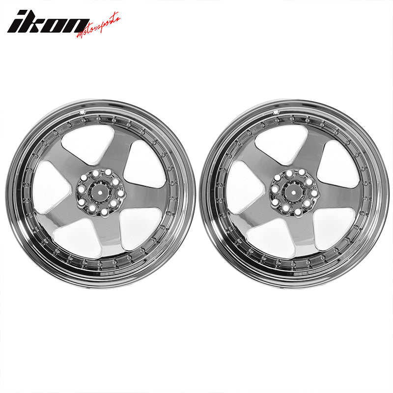 (2) 18X9.0 +30 5X100 / 5X114.3 Step Lip 5 Spoke Wheels Rim Accessories