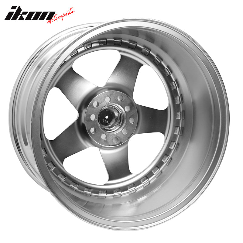 (2) 18X9.0 +30 5X100 / 5X114.3 Step Lip 5 Spoke Wheels Rim Replacement - Chrome