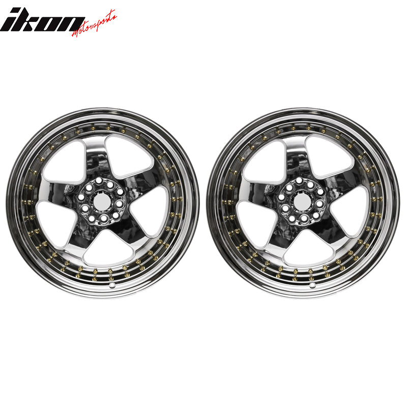 (2) 18X9.0 +30 5X100 / 5X114.3 Step Lip 5 Spoke Wheels Rim Replacement