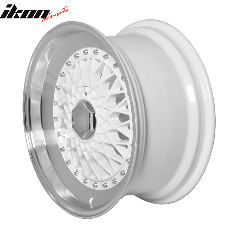 (2) 17X8.5 +25 5X100 / 5X114.3 Step Lip Deep Dish Mesh Wheels Replacement