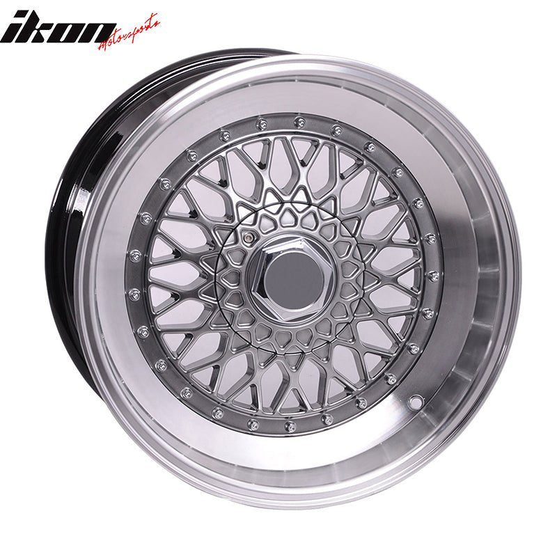 (4) 17X8.5 +25 5X100 / 5X114.3 Step Lip Deep Dish Mesh Wheels Rim (Ford Genesis)