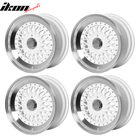 (4) 17X8.5 +25 5X100 / 5X114.3 Step Lip Deep Dish Mesh Wheels Rims Replacment