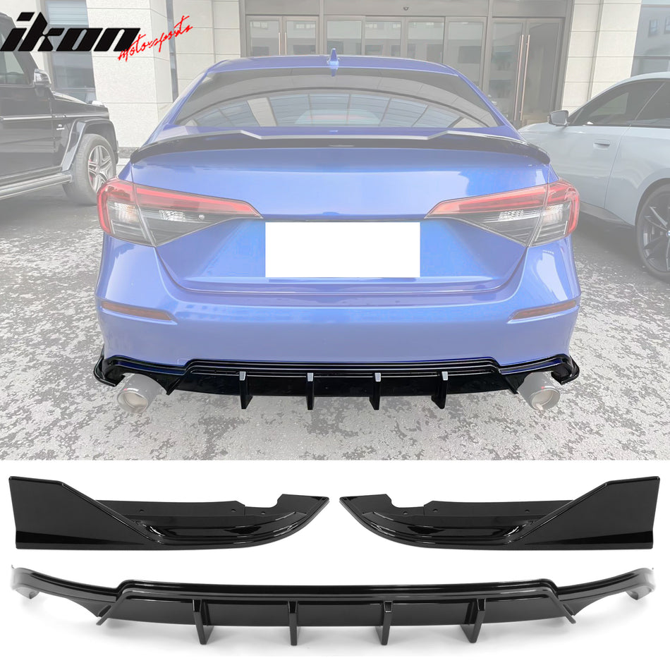 2022-2024 Honda Civic FE-C Rear Bumper Lip Diffuser Apron Gloss Black