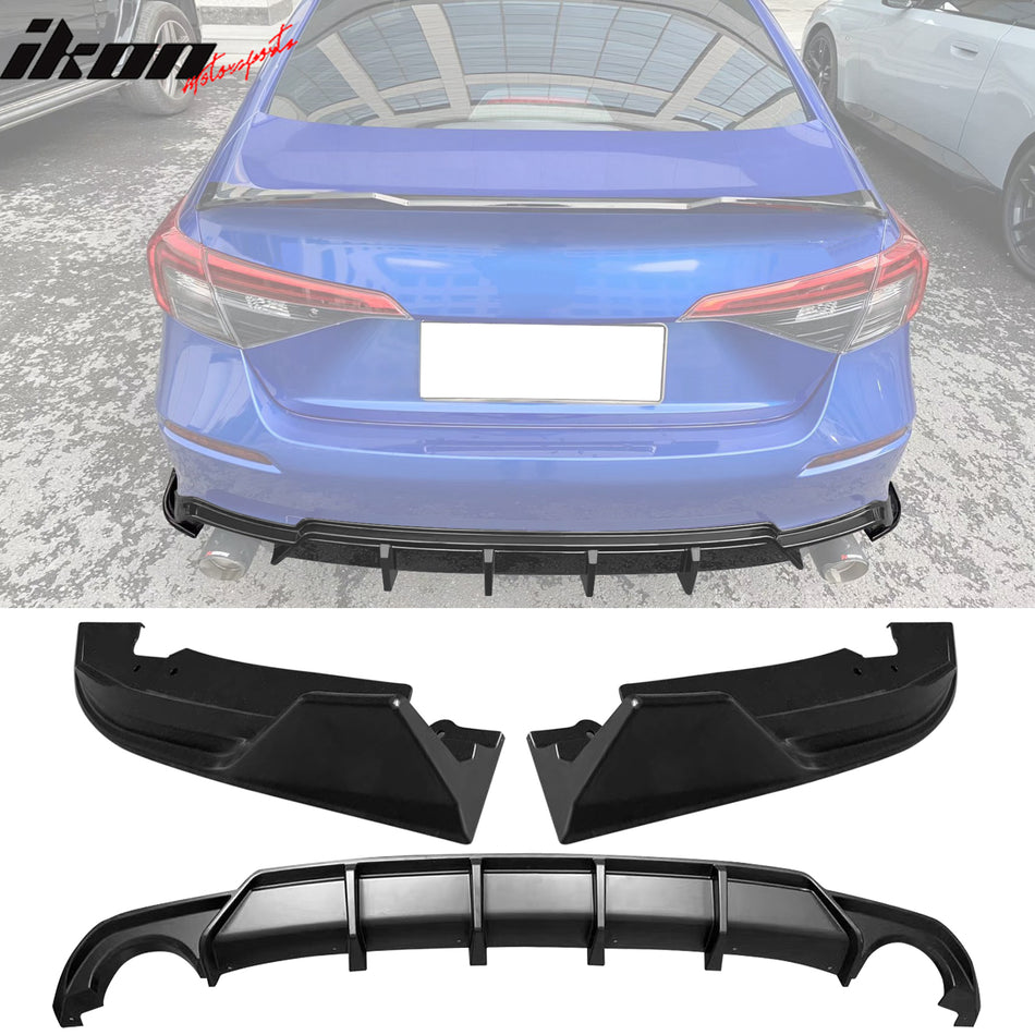 2022-2024 Honda Civic FE-C Rear Bumper Lip Diffuser Apron Matte Black