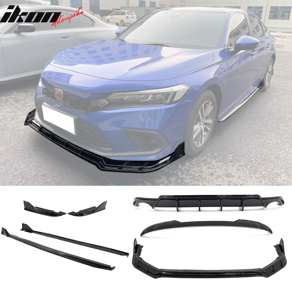 2022-2024 Civic FE-C Style Gloss Black Bodykit (Front Rear Trunk Side)