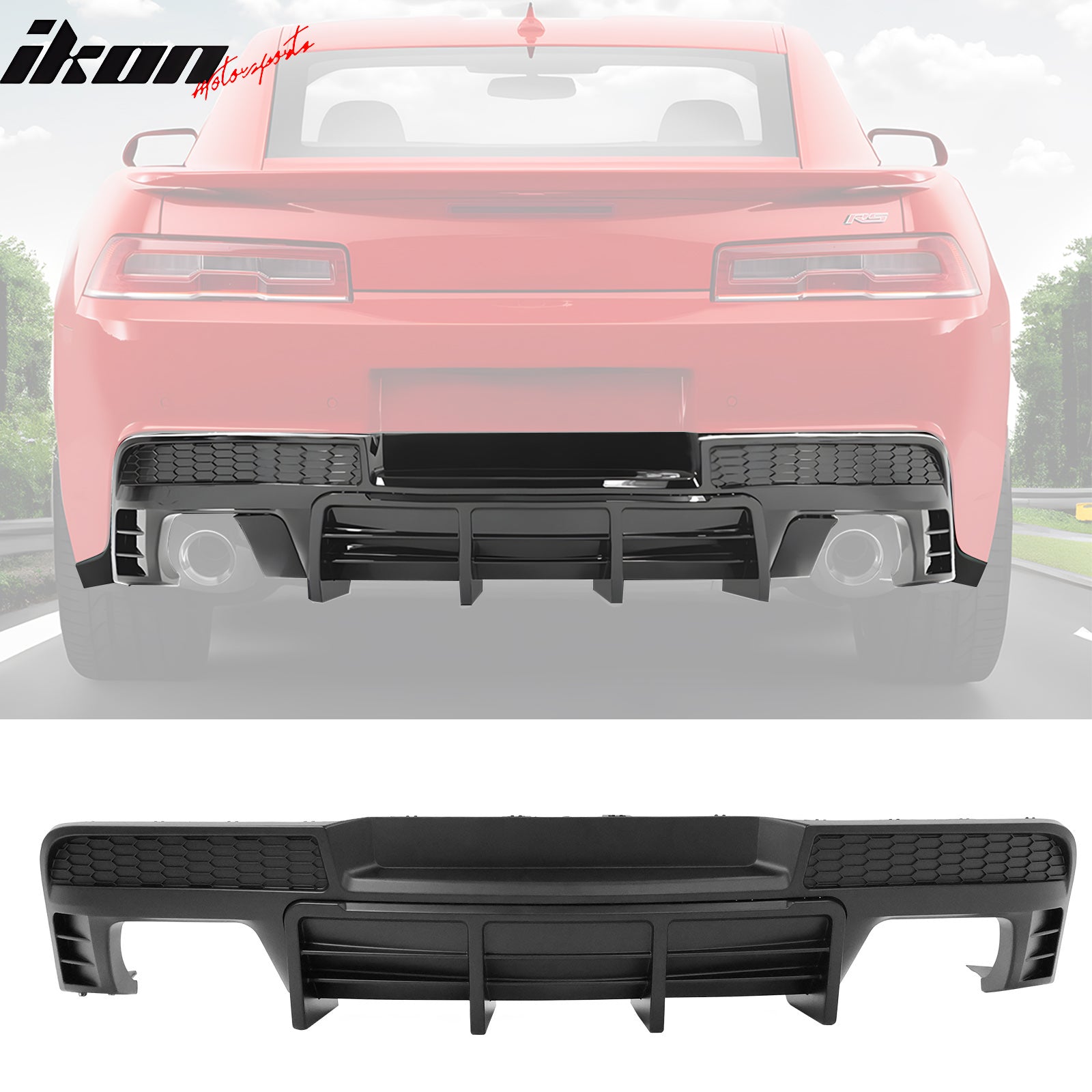 For 14-15 Chevy Camaro Ikon Style Rear Diffuser Bumper Lip PP