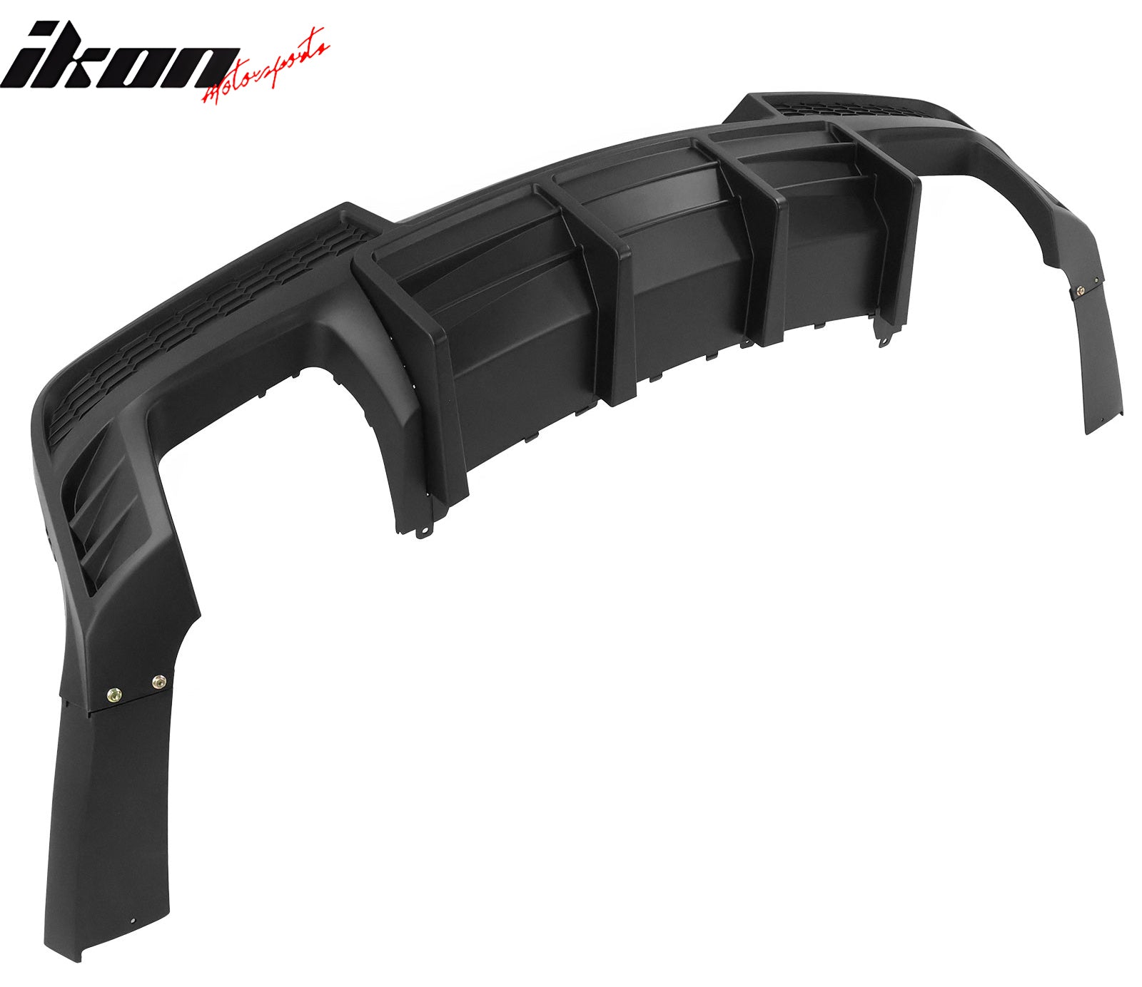 Fits 14-15 Chevy Camaro LT LS Ikon Black Rear Diffuser + Quad Exhaust Tips