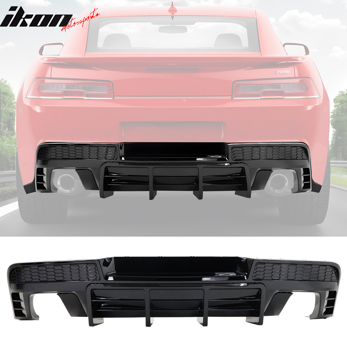 For 14-15 Chevy Camaro Ikon Style Rear Diffuser Bumper Lip PP