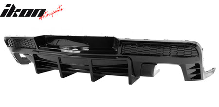 Fits 14-15 Chevy Camaro LT LS Ikon Black Rear Diffuser + Quad Exhaust Tips