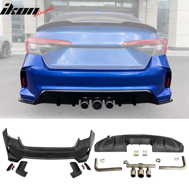 2022-2024 Honda Civic EX Touring Rear Bumper Cover Set + Exhaust Pipe