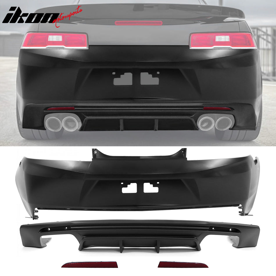 2014-2015 Chevy Camaro 6th ZL1 Style Rear Bumper+Diffsuer w/ Reflector