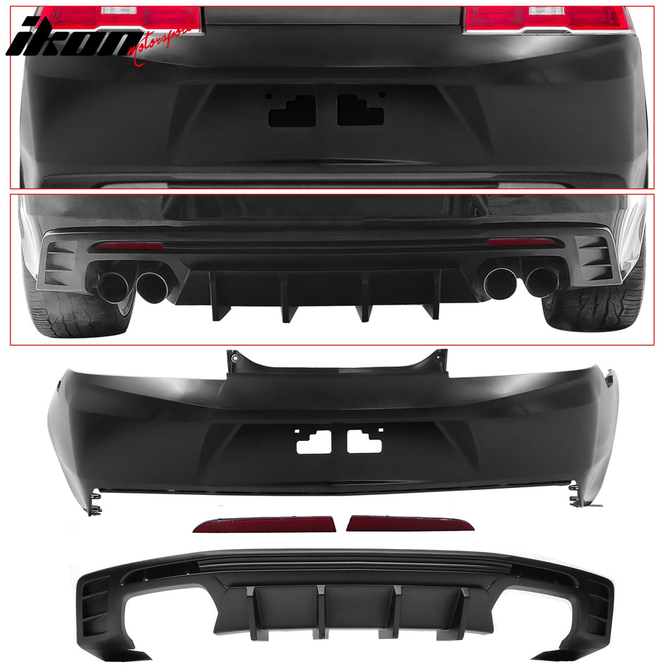 2014-2015 Camaro 6th ZL1 Style Rear Bumper + 3PC Diffsuer w/ Reflector