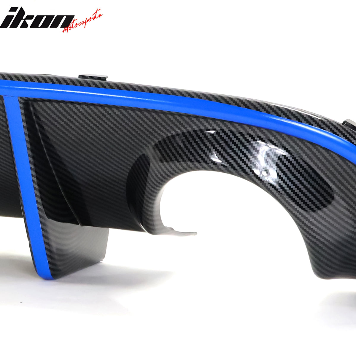 For 15-23 Dodge Charger Rear Bumper Lip Diffuser w/ Red LED Blue Reflective Tape