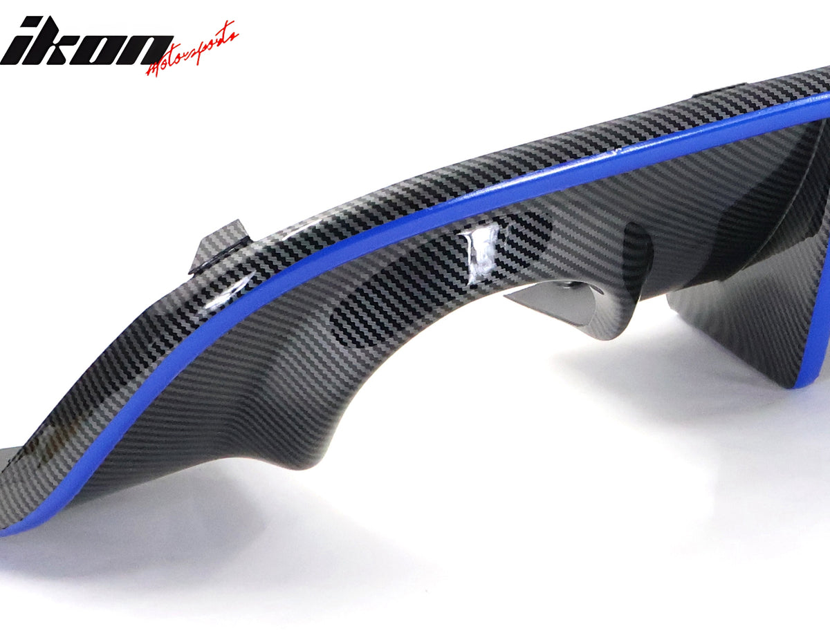 For 15-23 Dodge Charger LED Rear Diffuser Carbon Fiber Look Blue Reflective Tape