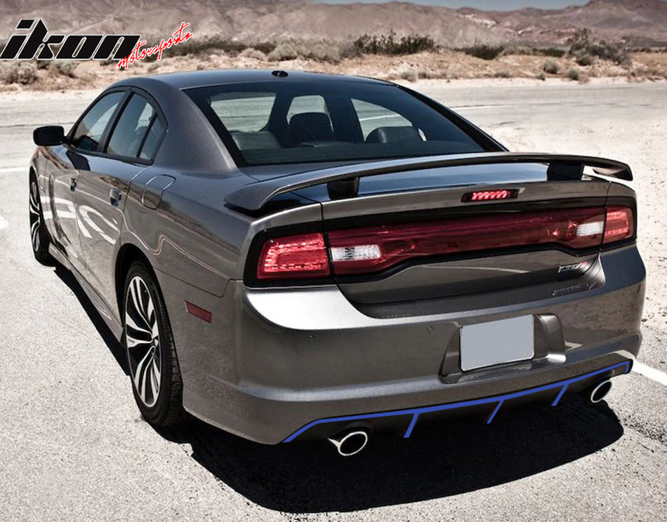 IKON MOTORSPRTS, Rear Bumper Lip Diffuser Compatible With 2012-2014 Dodge Charger SRT8, Factory Style PP Splitter