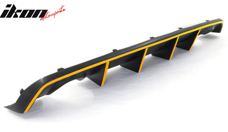 For 12-14 Dodge Charger SRT8 V2 Style Rear Diffuser PP w/ Yellow Reflective Tape