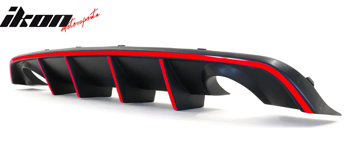 Fits 12-14 Dodge Charger SRT8 V2 Style Rear Diffuser PP w/ Red Reflective Tape