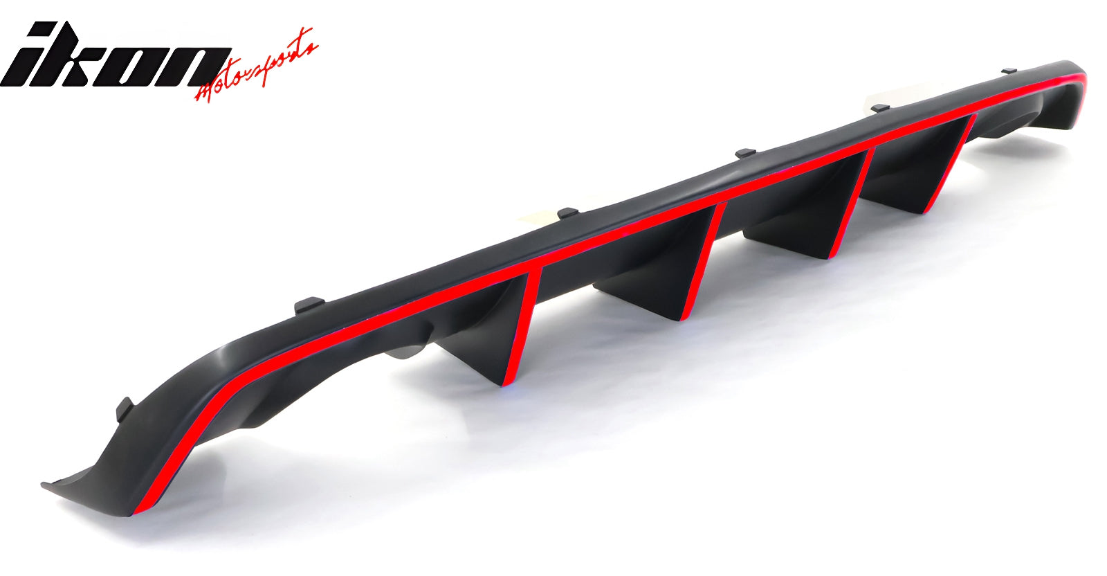 Fits 12-14 Dodge Charger SRT8 V2 Style Rear Diffuser PP w/ Red Reflective Tape