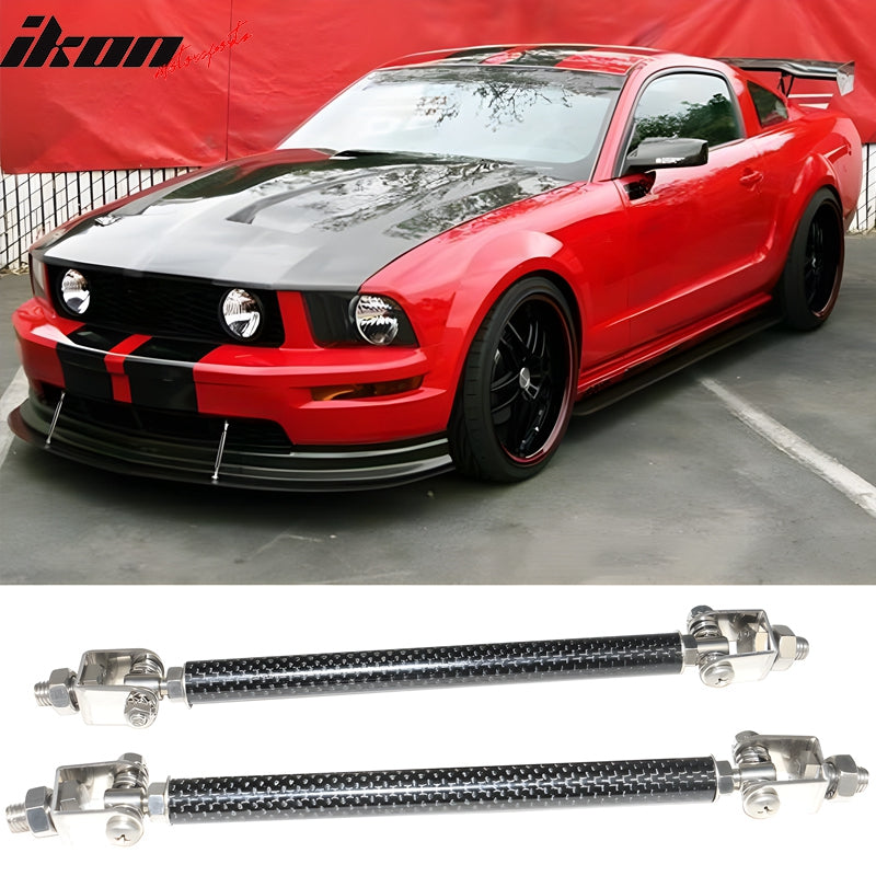 Fits Honda Civic 62"-66" 3PCS Front Bumper Lip A Style Black + Strut Rods