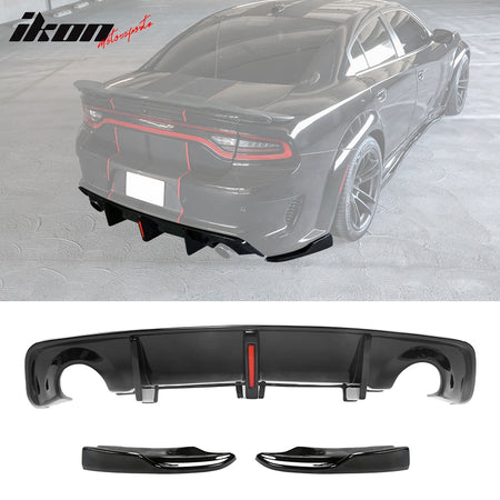 Fits 20-23 Charger SRT Widebody Rear Diffuser Lip + Apron Spats - PP