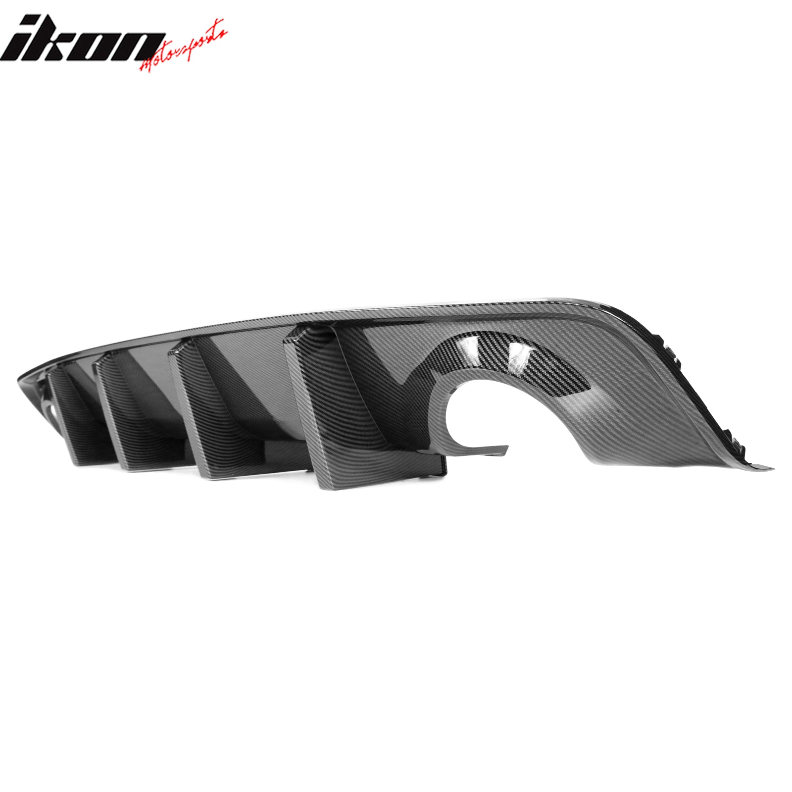 For 20-23 Charger Widebody IKON PP Carbon Fiber Print Rear Diffuser + Apron Spat