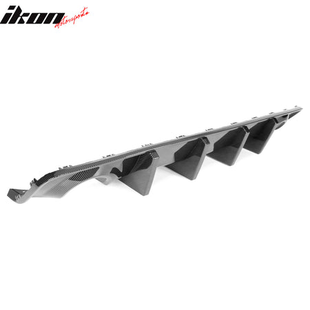 For 20-23 Charger Widebody IKON PP Carbon Fiber Print Rear Diffuser + Apron Spat