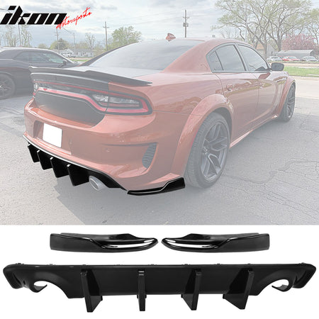 For 20-23 Charger Widebody IKON PP Rear Diffuser + Apron Spat