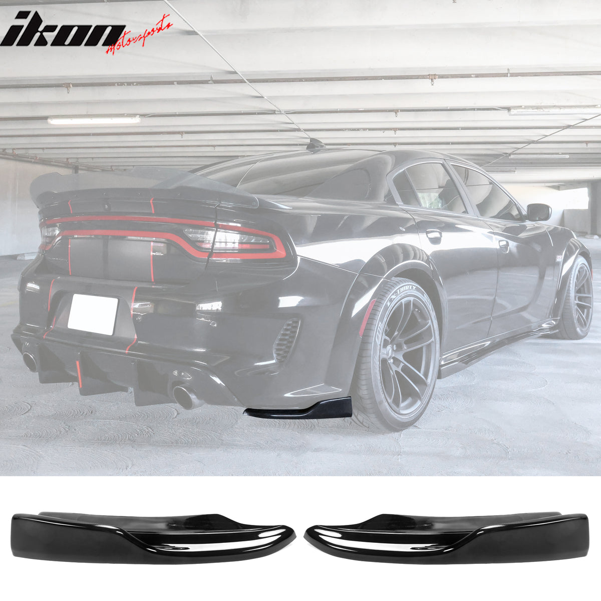 For 20-23 Charger Widebody IKON PP Rear Diffuser + Apron Spat