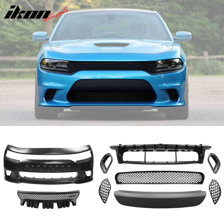 2015-2023 Dodge Charger 15 SRT Hellcat Front Bumper Conversion Kit PP