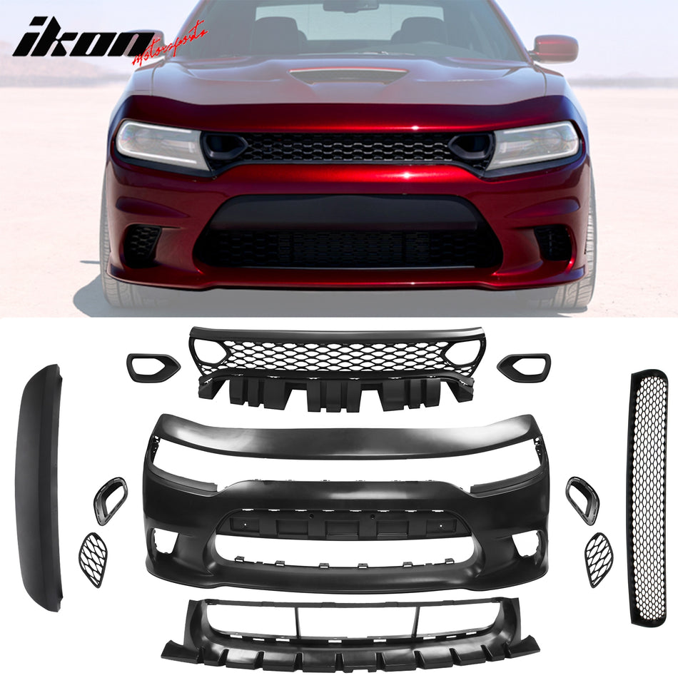 2015-2023 Dodge Charger 19 SRT Hellcat Front Bumper Conversion Kit PP